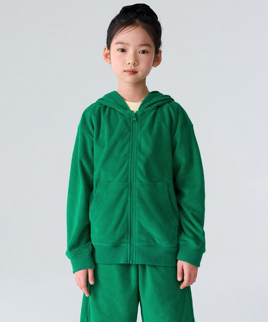 무신사 스탠다드 MUSINSA STANDARD KIDS 테리 클로스 오버사이즈 후디드 집업 [아이리시 그린] MKETJ5Z07-IE 401361