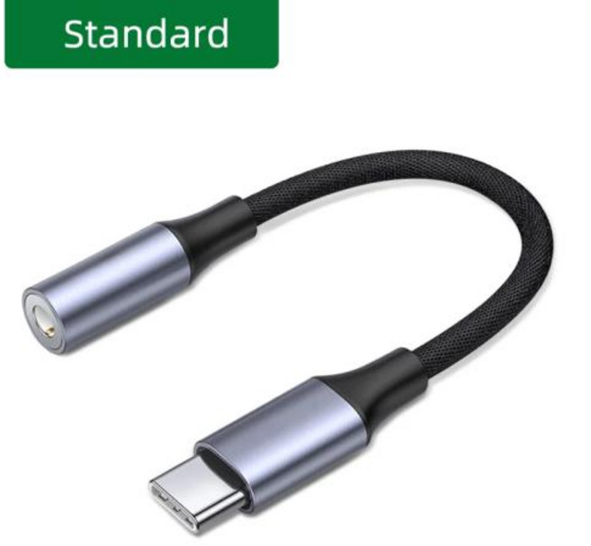 USB C ~ 3.5mm 오디오 어댑터 유형 헤드폰 보조 잭 Galaxy용 S23 + Ultra S22 S21 S20 용 24bit 96kHz HiFi DAC 케이블, silver, 1개
