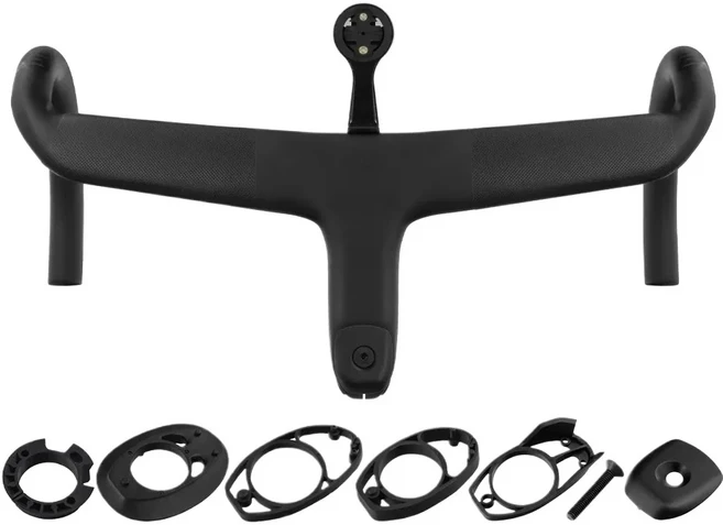 에어로 통합 핸들바 탄소 섬유 로드 1:1 28.6mm 검정색 내부 케이블 라우팅 스페이서/브래킷 포함, 05 400mmx110mm