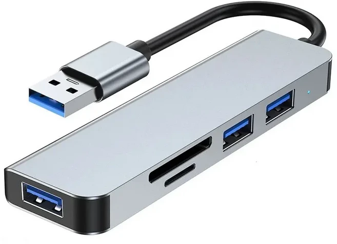 USB C 타입 분배기 알루미늄 A 3.0 허브 SDTF 카드 리더기 포함 맥북 노트북 프린터용 2.0 플래시 드라이브, 02 USB HUB