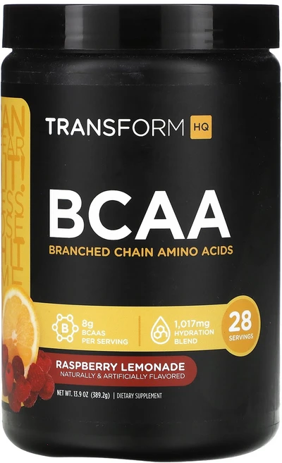 TransformHQ BCAA Raspberry Lemonade 13.9 oz 389.2 g, TransformHQ BCAA 라즈베리 레모네이드 38, 1개, 389.2g - 쿠팡