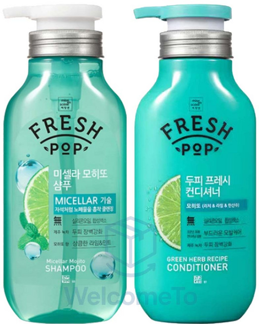 미쟝센 프레시팝 두피 프레시 샴푸&컨디셔너 세트, 1개, 500ml