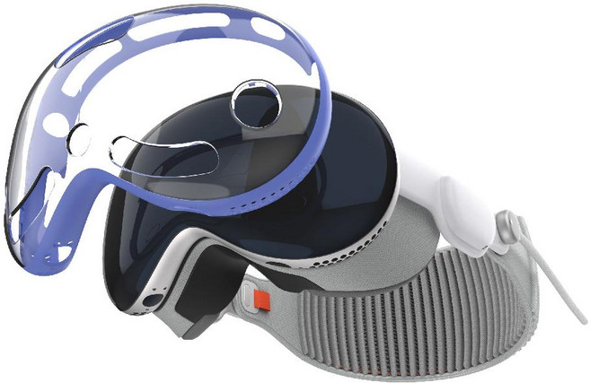 비전프로 투명 보호 케이스 VR VisionPro 스크래치방지, C. 블루, 1개