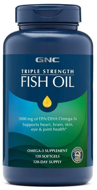 GNC 트리플 스트렝스 피쉬오일 1000mg 120소프트젤, 120정, 1개 - 쿠팡