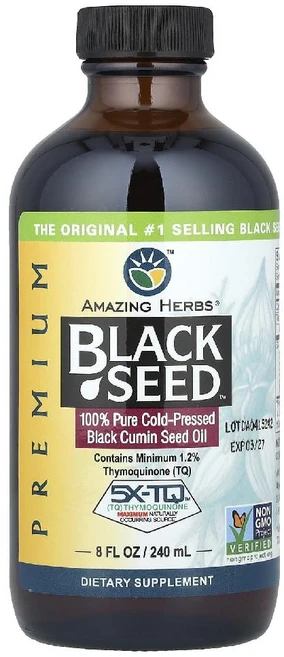 어메이징허브 블랙씨드오일 흑종자 오일 냉압착 240ml, 1개 - 쿠팡