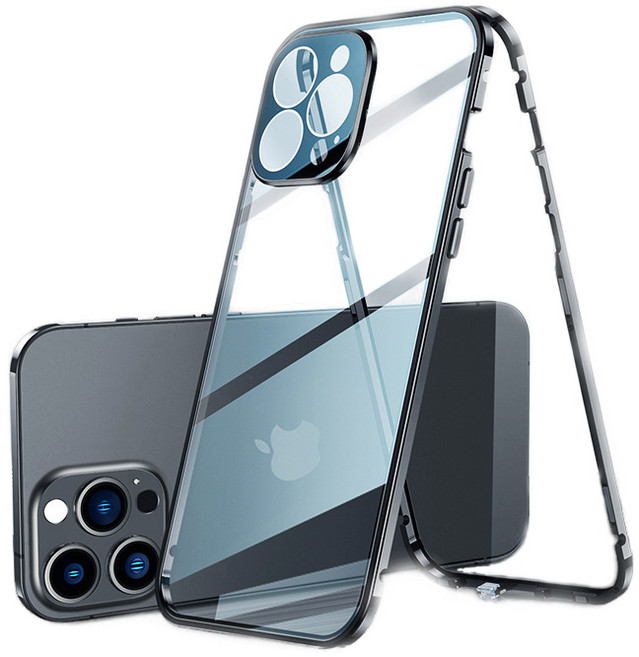 아이 폰 17 슬림 프로 맥스 용 하드 휴대폰 케이스 양면 풀커버 고경도 투명 강화유리