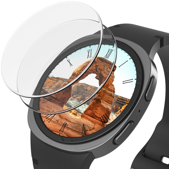 로랜텍 갤럭시워치 풀커버 호환 액정보호필름 강화유리 2p, 투명, 2개