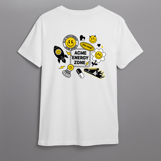 [한정수량특가] 애크미 배드민턴티셔츠 Bds-02 화이트 라운드티셔츠 배드민턴