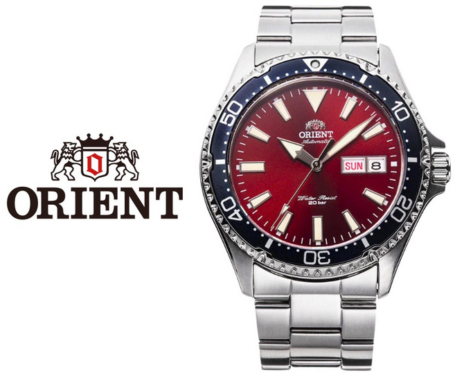 2위 - 오리엔트 ORIENT 국내재고 카마수 마코 3 레드 남자 오토매틱 메탈 손목시계 RA-AA0003R19B R