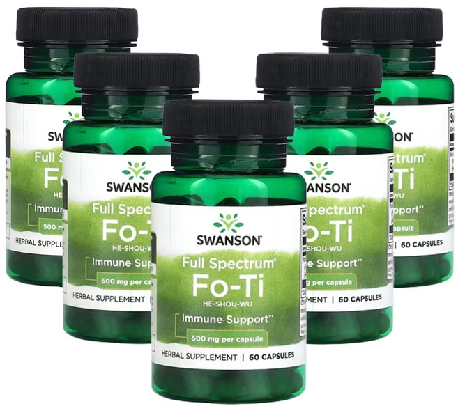 스완슨 Fo-Ti 500 mg 60캡슐, 5개, 60정 - 쿠팡