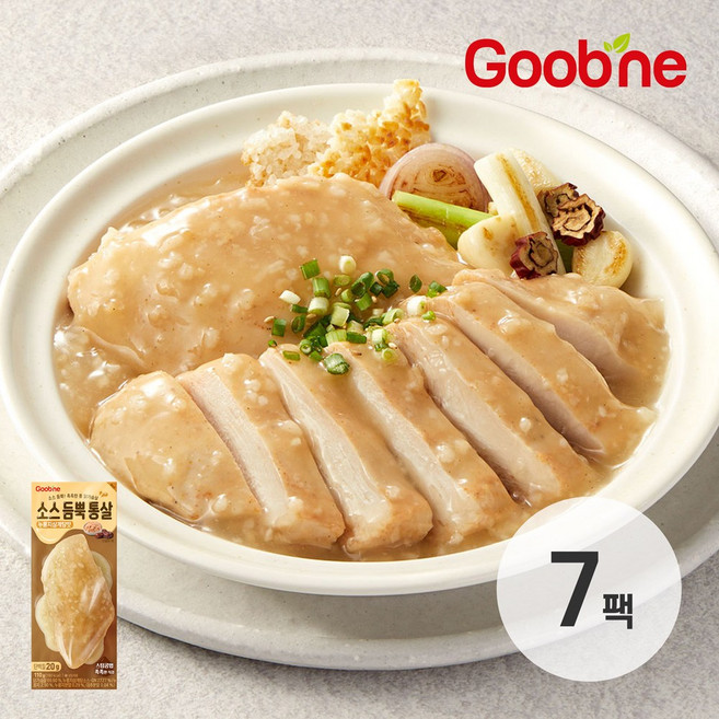 굽네 소스듬뿍통살 닭가슴살 누룽지삼계탕맛, 7개, 110g