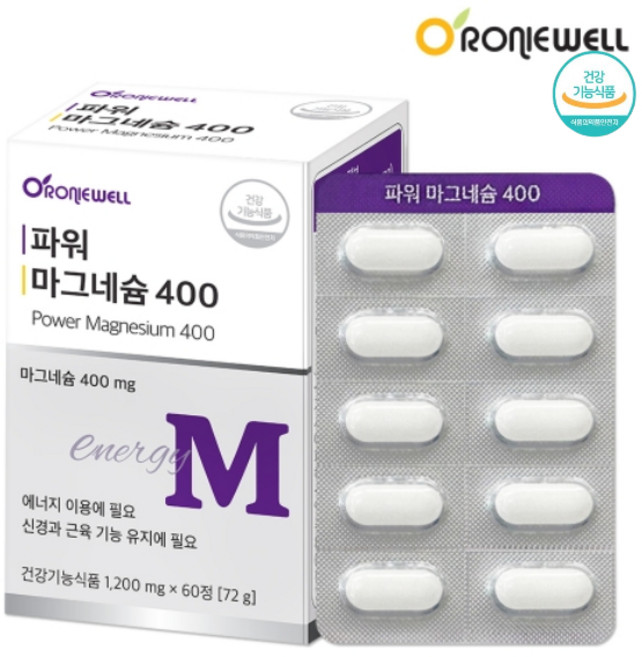 로니웰 파워 마그네슘 400, 1개, 60정