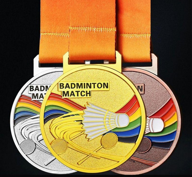 배드민턴 메달 트로피 대회 챔피언 운동회 경기, 골드 1, 기본 색상