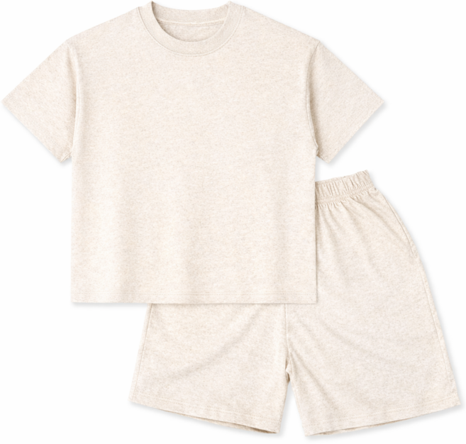 아이크레용 아동 주니어 순면워싱 10컬러 와이드핏 무지 반팔티 반바지 상하세트