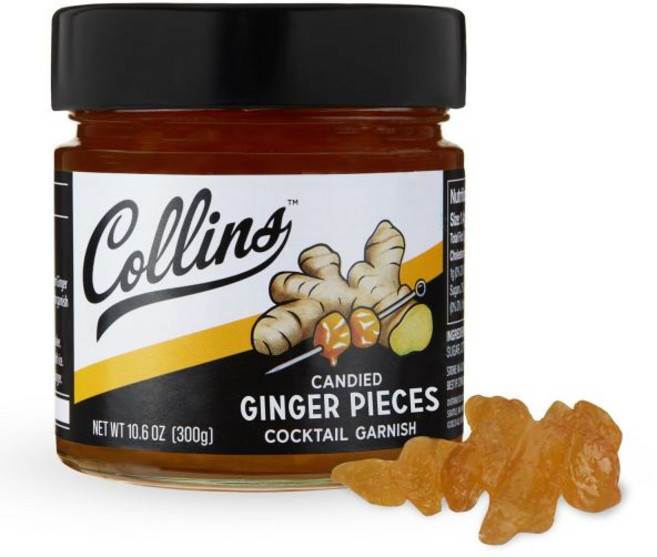 과일 후루츠 Collins Chicago 콜린스 캔디드 프루트 트위스트 인 시럽 스키니 마가리타 마티니 모히또 올드 패션드 칵테일 가니시로 있는 껍질 베이킹용 10온스, 생강 조각 - 10.6 oz