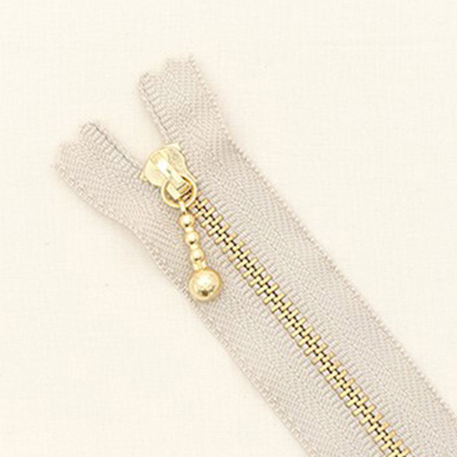 패션스타트 YKK 정품 골드 20cm 지퍼 3호 소품 의류 포인트용 클로즈형 지퍼 10개 세트, 1개, 베이지