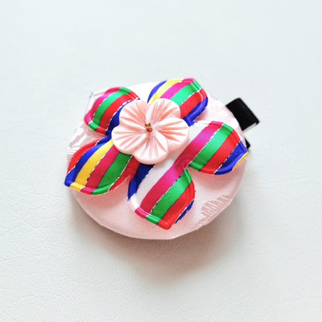 BEEU 비유 화과꽃핀 한복 머리장식 한복 머리핀 헤어핀 똑딱핀 집게핀 머리장신구 소품