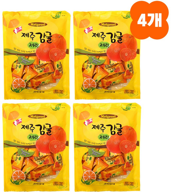[4개묶음] 제주 감귤 제리 300g 제주도기념품 젤리 여행 선물, 4개