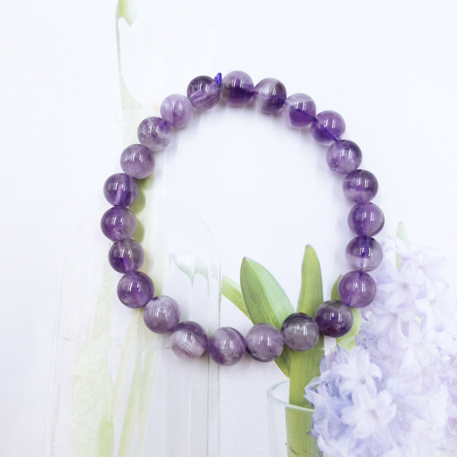 j350 7미리 원석 보라색 자수정 프리사이즈 팔찌