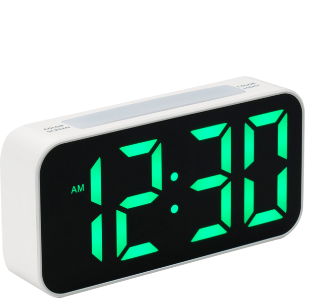 에트 KC인증 뉴로라 무드등 디지털 전자 LED 무소음 책상 듀얼알람 시계, 웜화이트