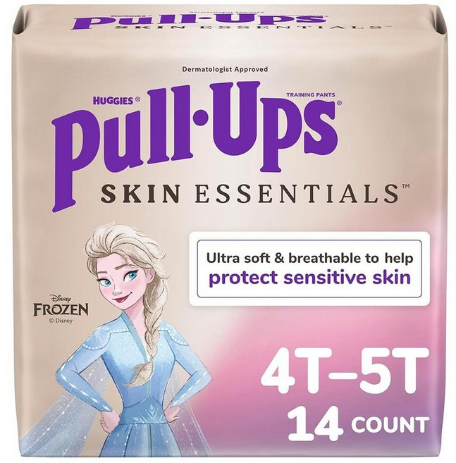PullUps 여아용 Skin Essentials 배변 훈련 바지 트레이닝 속옷 4T5T 17.222.7kg3850파운드 14개입 219463, 14