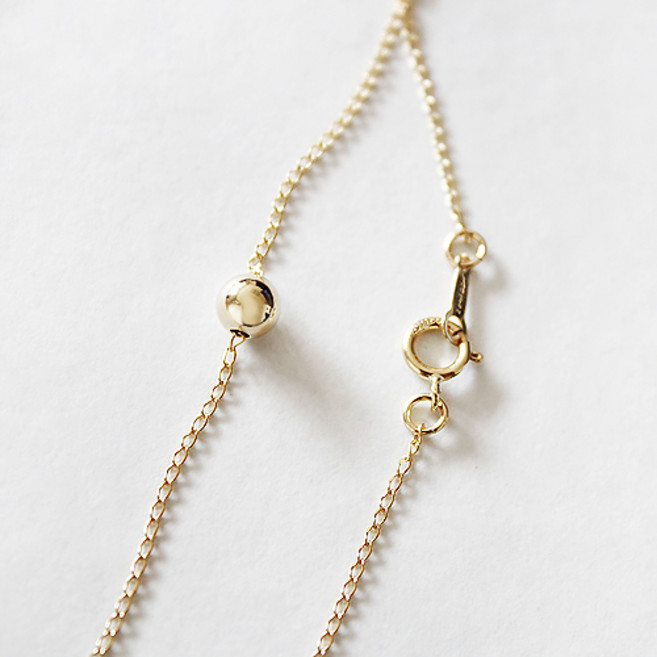 14K GF 볼 포인트 슬림 체인 팔찌 & 발찌