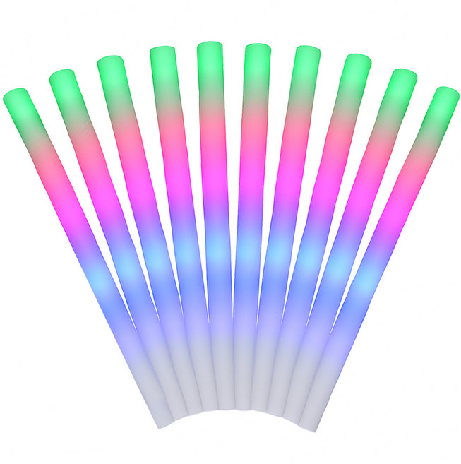 發光海棉棒 加油棒 派對演唱會應援道具, LED彩燈, 10個