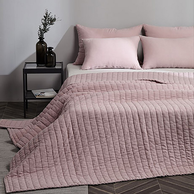 피그먼트 침대스프레드 여름이불, 핑크