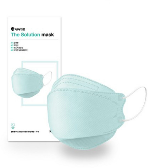 애니가드 더솔루션 칼라 마스크 KF80 1매입, 1개, 오션블루 - 프리미엄대형