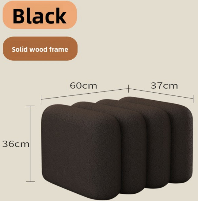 UVR 라이트 럭셔리 구두 광택 벤치 출입구 덮개를 씌운 현대 간단한 소파 발판 의자 침대 옆 홈 가구, 15 black-60cm, 1개