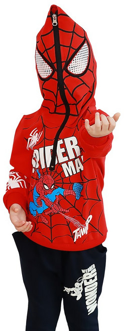 긴팔 마블정품 스파이더맨 가면 상하복 바지 세트 히어로