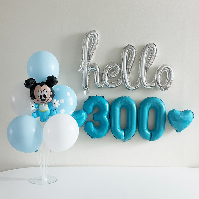 미키마우스 미니마우스 기념일 파티 풍선세트, 1세트, 미키마우스 300일
