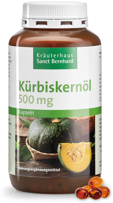 聖伯納德 Sanct Bernhard 德國南瓜籽油膠囊 500毫克 400粒 維持健康機能, 1個, 400顆