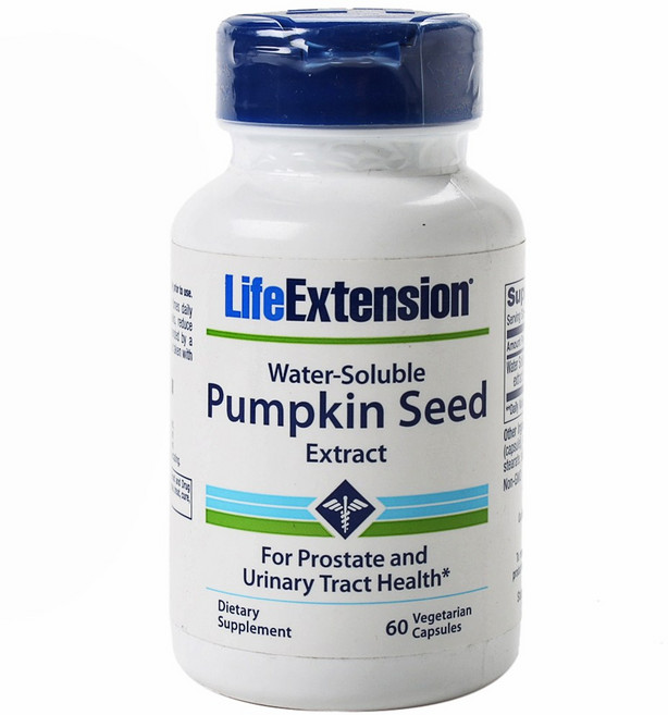 LIFE EXTENSION 水溶性南瓜籽萃取素食膠囊, 60顆, 1罐