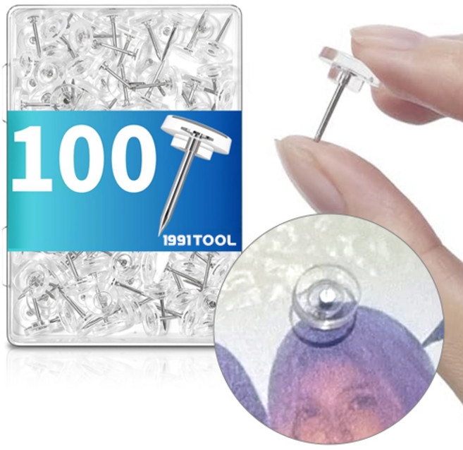 1991공구 투명 압정핀, 1세트, 100개