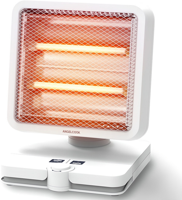 엔젤쿡 발터치형 가정용 사무실 캠핑 좌우회전 미니 발난로 전기히터, AGC-HT440WH