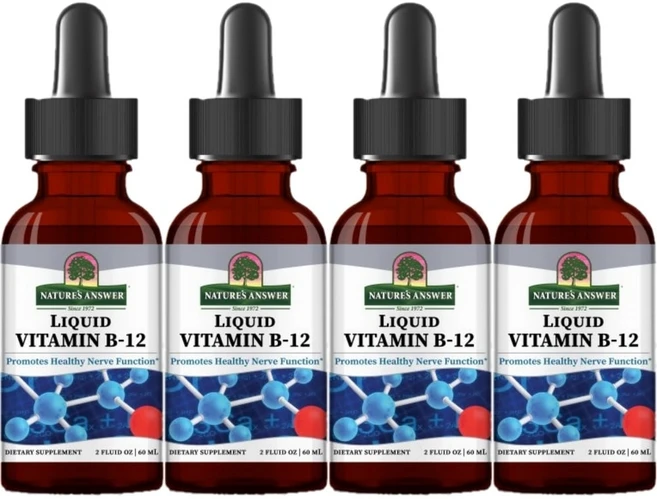 네이처스앤서 고흡수 리퀴드 비타민 B12 1000mcg 액상 액체, 4팩, 60ml - 쿠팡