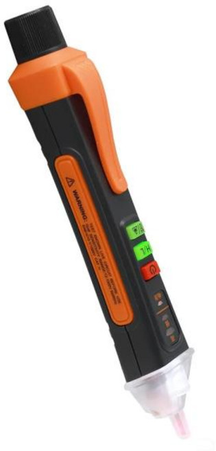 [TESTER]비접촉 전압 테스터 AC 검사기 펜 오렌지 스마트 회로 도구 전기 측정 12-1000V, 1개