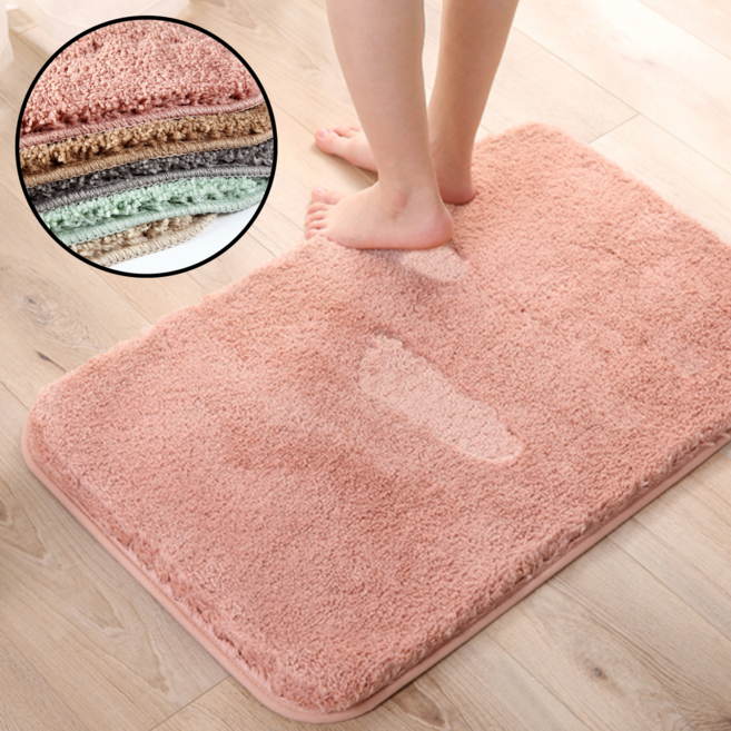 앤드쿨 빨아쓰는 주방 욕실 발매트 푹신푹신 극세사 강력한물흡수, 연두