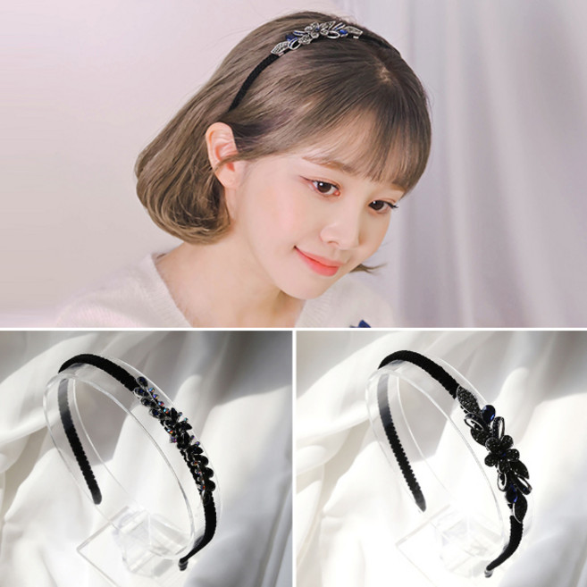 MISS21 다이애나 큐빅 장식 헤어밴드 머리띠 2개 세트 (hb1327)