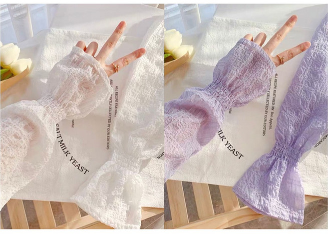 오누이디스플레이 운전 팔토시 손등커버 여름 쿨토시 2세트, 화이트+보라, 1개