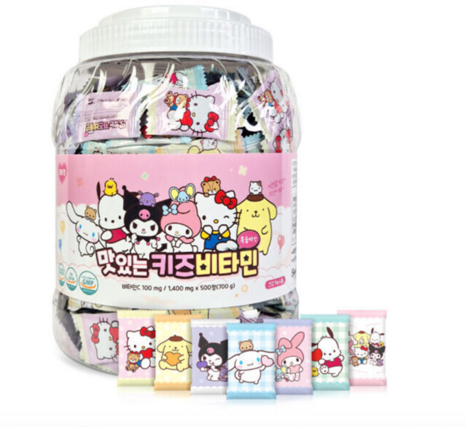 아텍스 산리오 캐릭터즈 맛있는 키즈 비타민, 500정, 1개