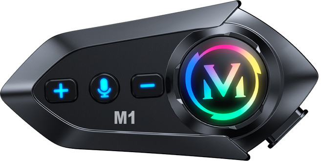 MOCOERL 오토바이 헬멧용 블루투스 배달 라이더 모터사이클 인터콤 블루투스 헤드셋, 블랙, M1