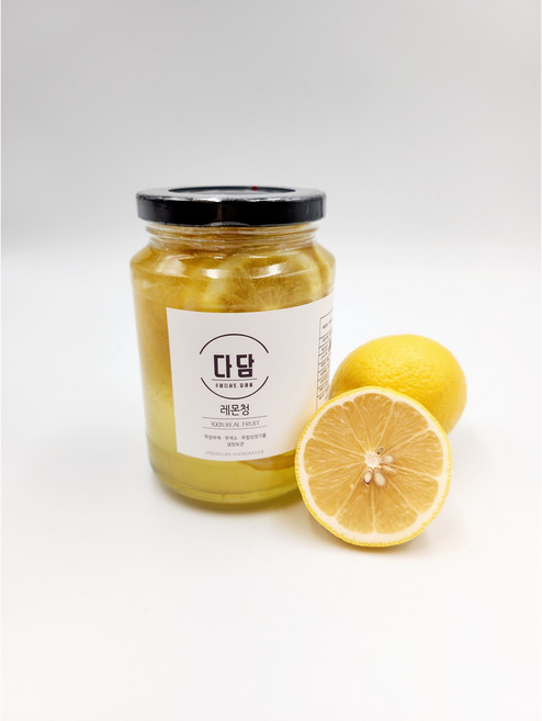 다담 수제 레몬청 레몬차 500g 카페 에이드 과일청 답례품 선물세트, 1kg 1병, 1개