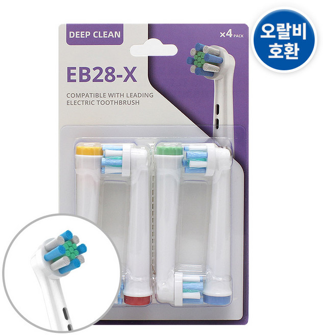 (1팩 4개)오랄비 호환 리필 전동칫솔모 딥클린 EB28-X 골라담기, 플로스 액션 EB25-P, 1개