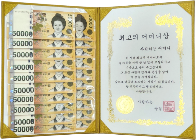 코지치 부모님 용돈상장 감사 생신, 1개, 최고의 어머니상