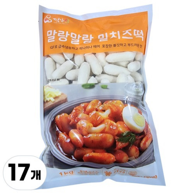 떡안애 말랑말랑 밀치즈떡 17kg (1kgX17개), 17개, 1kg