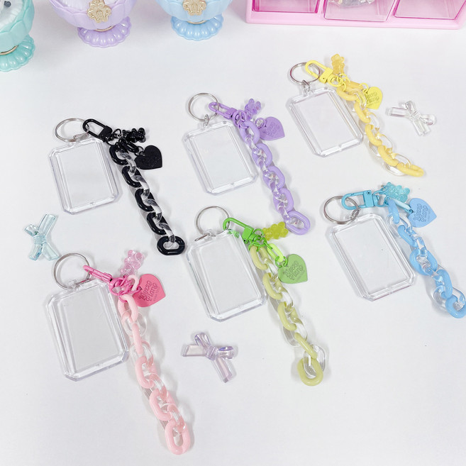 다니샵 하리보 체인 증사키링 아크릴 증명사진 홀더, 1개, 파랑