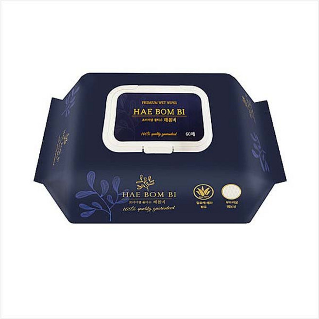 해봄비 프리미엄 대형물티슈 도톰한원단 60매(200x300mm) 20팩 1박스, 60매, 20개, 55g