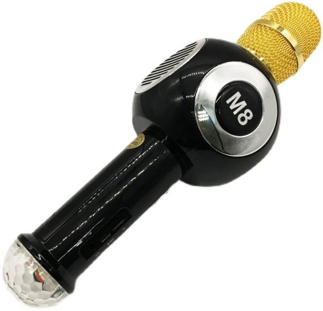 블루투스 마이크 노래방 가정용 충전 미러볼 파티, M8 마이크 퍼플 핑크, 1개